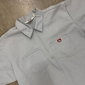 Ben Davis Half Zip Work Shirt Mens XXL Grey Excellent Short Sleeve Heavy Duty